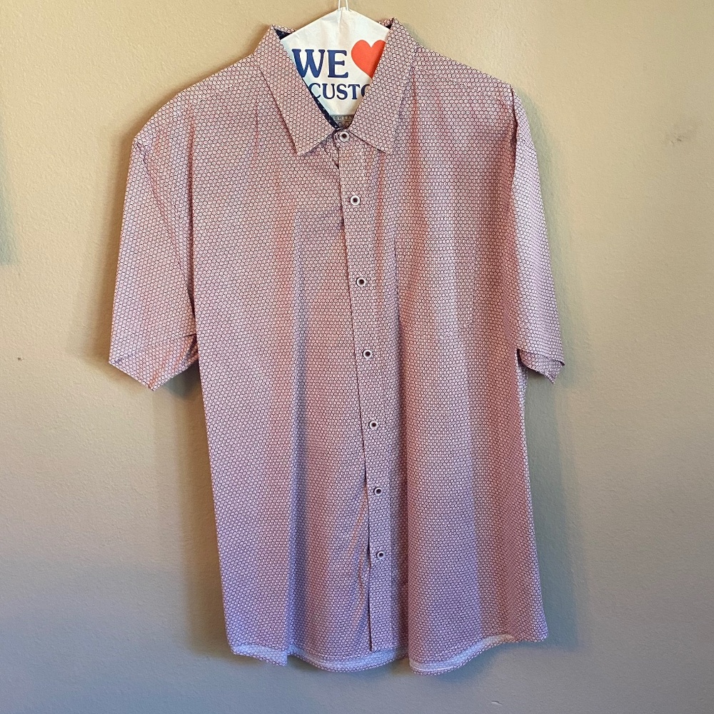 SQWEAR Button Down Shirt - Red Geometric XL